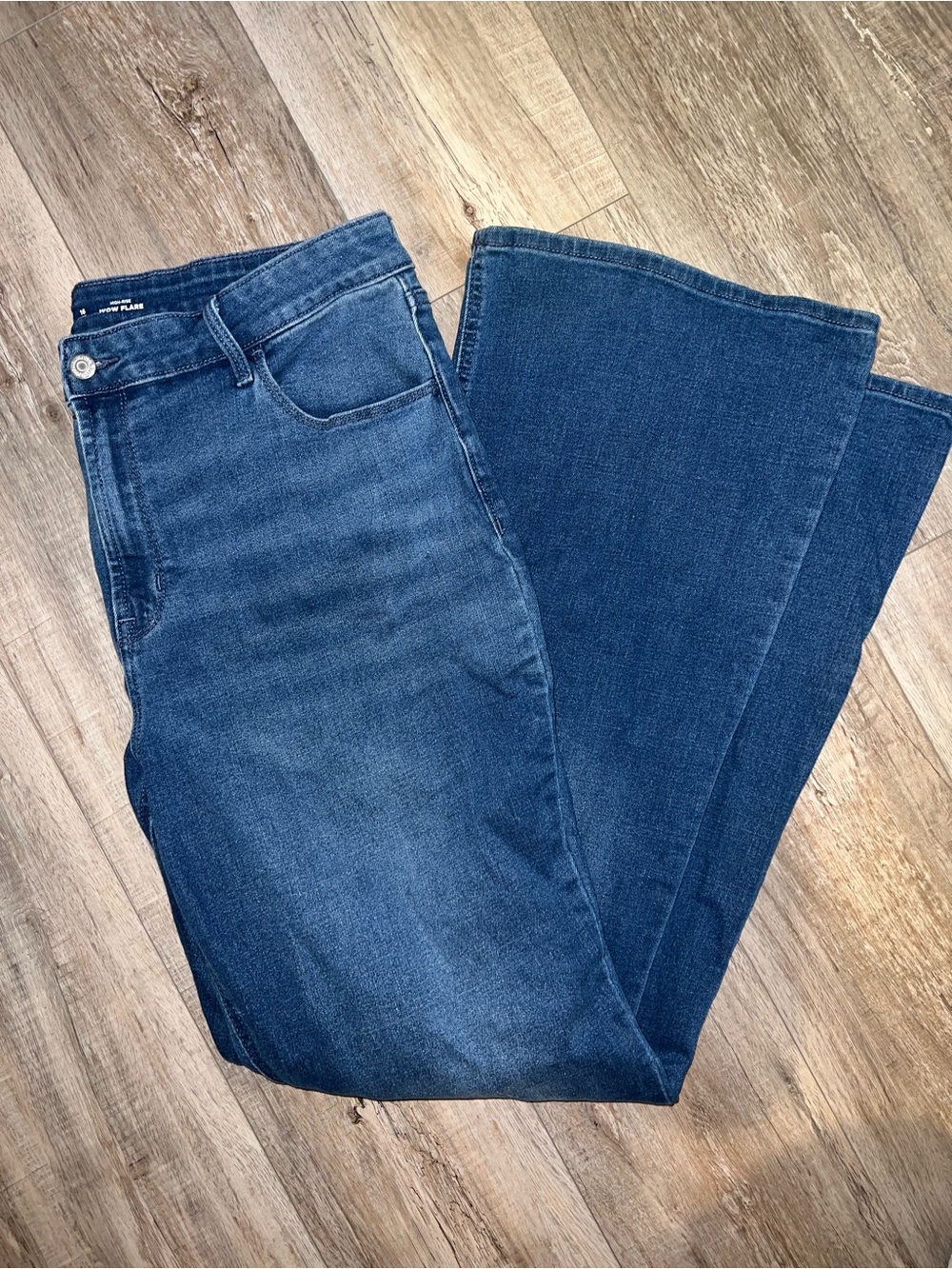 Old Navy Wide-Leg High-Rise Jeans - Dark Blue Denim
